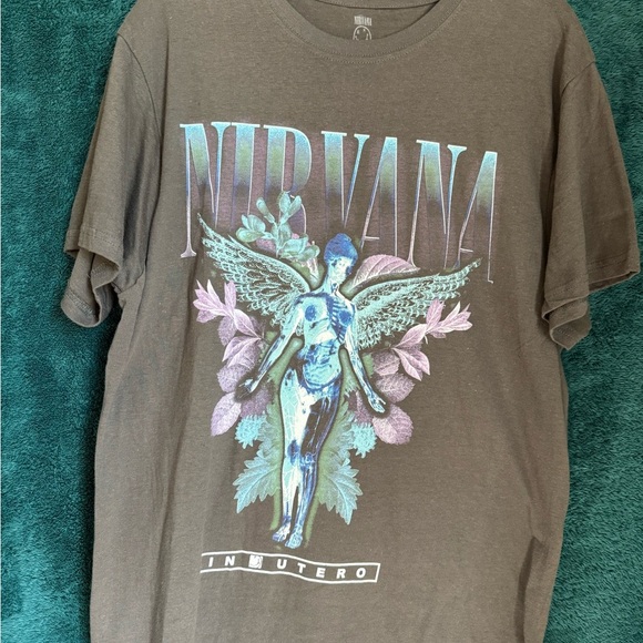 NIRVANA Grey and Blue IN UTERO T-Shirt - Picture 1 of 2